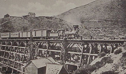 V&T Train crosses Gold Hill Trestle