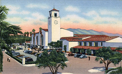 LA Union Station shortly after opening in 1939, Western Publishing & Novelty Co. photo