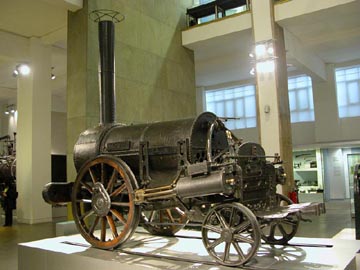 Stephenson's Rocket on display at the Science Museum, London