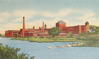 American Waltham Watch Factory from across Charles River