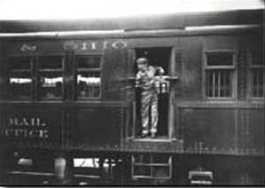 Catcher arms were used to pick up mail at non stop stations as demonstrated on the Baltimore & Ohio