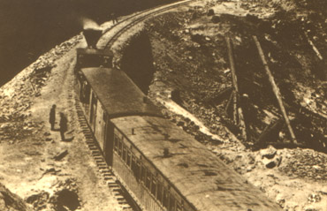 Central Pacific train at Emigrant Gap (AA Hart, courtesy NY Historical Society