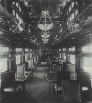 ATSF dining car built by the Pullman Company in 1914 (Pullman Neg. 17610)